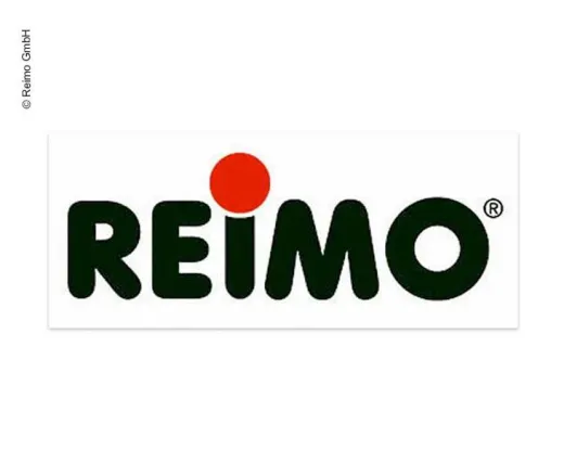 Aufkleber mit 'REIMO'-Schriftzug