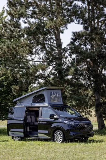 Aufstelldach Ford Custom V710 L1 - Vorne hoch - Open-Sky-Zeltbalg - Formhimmel - Schwarz - Mit LED