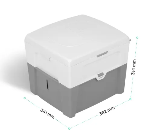 Besonders leichte und kompakte Trenntoilette mit smarter Höhenverstellung
