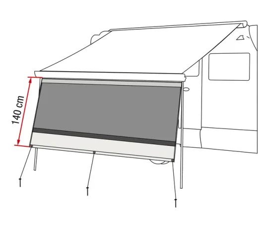 Blocker 300 Vorderwand für Markise F45,F80S,F65L,CS/XL,F35pro