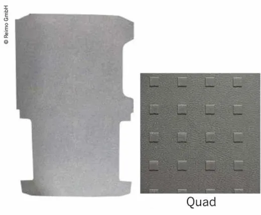 Bodenplatte 1-teilig, für VW T5/T6 kR, Dekor Quad, Länge 246 cm