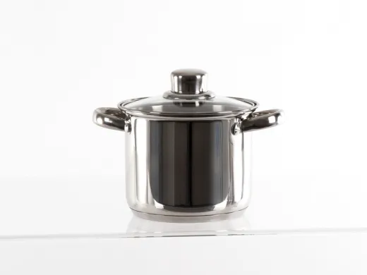 Camp4 Edelstahl-Topfset mit Glasdeckel - 6-teilig