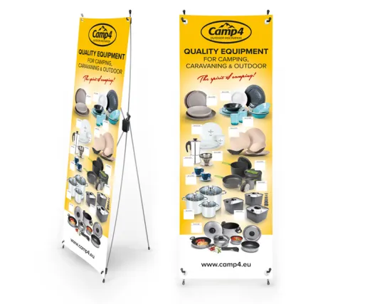Camp4 X-Banner Haushaltsprodukte, Englisch, Größe: 600x1800mm