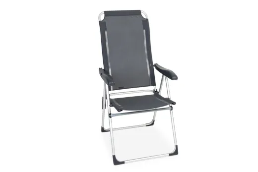 Campingstuhl MACAYA, 7 Positionen, grau, Gestell Aluminium
