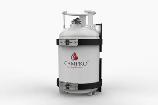 Campko Gasflaschenhalterung 300mm,2Gurt+2Schloss, Edelstahl