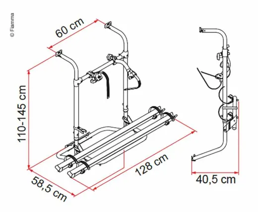 Caravan Heckträger Simple Plus 200 für 2 Räder, max. Traglast 35kg