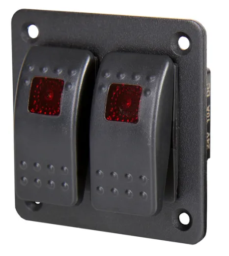 Carbest Alu-Schaltpanel mit zwei Wippschaltern (12/24V)