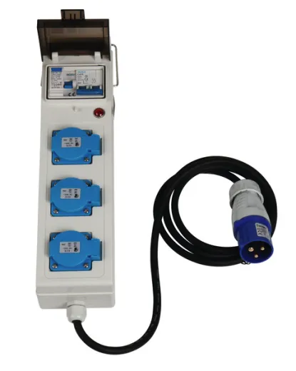 Carbest CEE-Verlängerungskabel 10m mit CEE-Winkelkupplung/CEE-Stecker + 3 Schuko