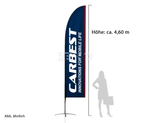 Carbest Squareflag Komplettsystem groß, Höhe 460cm