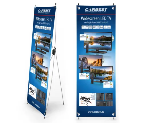 Carbest X-Banner - Motiv: Fernseher, Deutsch, Größe: 60x180cm