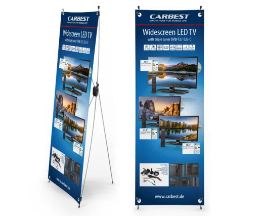 Carbest X-Banner - Motiv: Fernseher, Größe: 600x1800 mm
