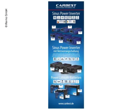 Carbest X-Banner-Motiv:Inverter,Lithiumbatterie,Deutsch,Größe:60x180cm