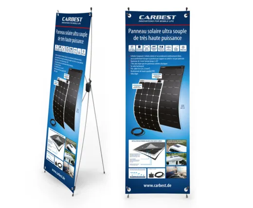 Carbest X-Banner - Motiv: Solarpanel, Französisch, Größe: 60x180cm