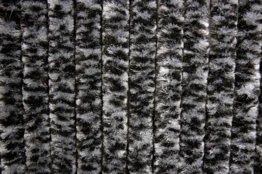 Chenille-Flauschvorhang - 56 x 205 cm - Schwarz / Grau