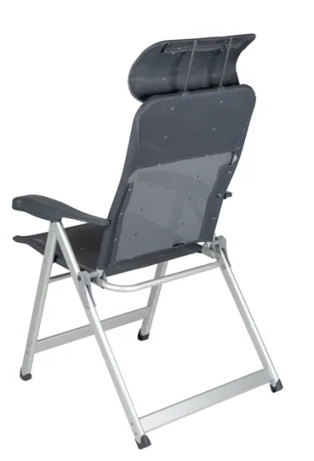 Crespo Campingstuhl AL-237, dunkelgrau, verschiebbare Kopfstütze