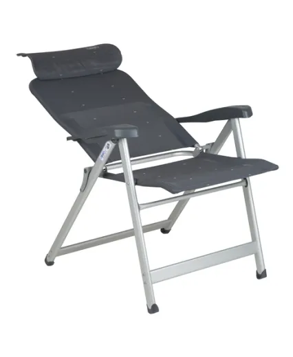 Crespo Campingstuhl AL-237, dunkelgrau, verschiebbare Kopfstütze