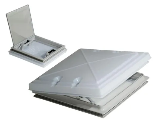 Dachhaube 400x400mm mit Milchglas und Moskitonetz