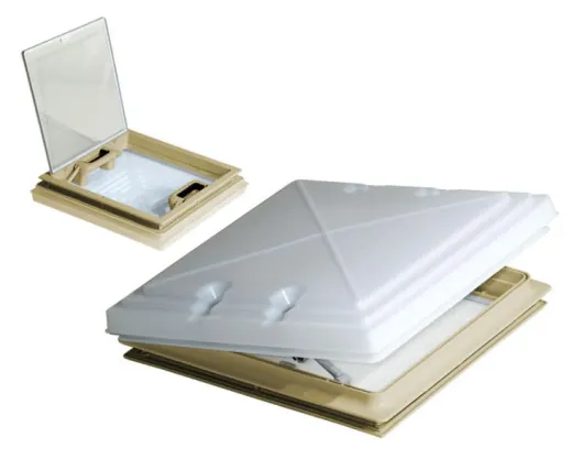 Dachhaube 400x400mm mit Milchglas und Moskitonetz