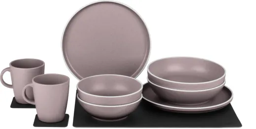 DOLOMIT MAGNETIC ROSE, Geschirr-Set für 2 Personen