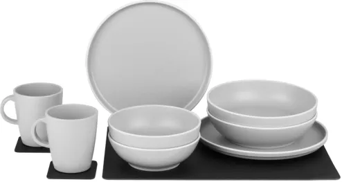 DOLOMIT MAGNETIC WHITE, Geschirr-Set für 2 Personen