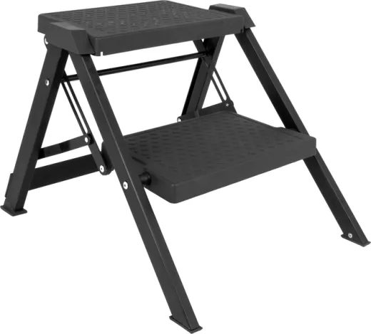 Doppeltrittstufe,T59xB46xH40cm,150kg, Alumi,gekl.72x46x7,5cm schwarz