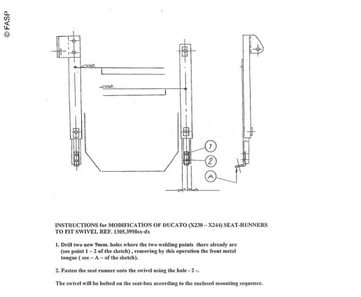 Drehkonsole Original+FASP, Fiat Ducato Typ 244, Peugeot Boxer, Citroen Jumper