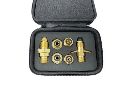 DREHMEISTER Gas Flaschen Adapter Set EU inkl. Etui - Gas-Entnahme (6-teilig)