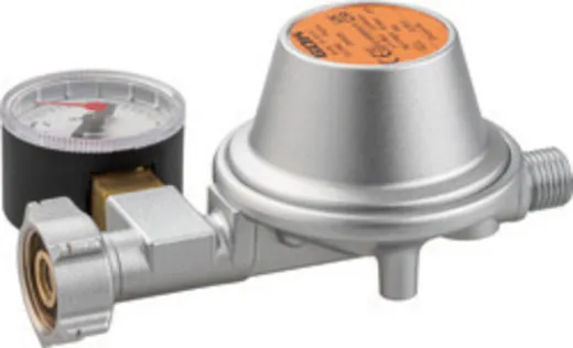 Druckminderer 50mbar mit Manometer, Ausführung Schweiz