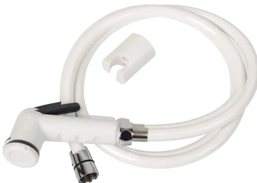 Duschset weiß mit Absperrhebel, 150 cm