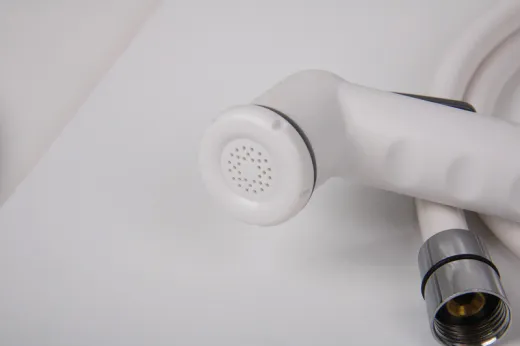 Duschset weiß mit Absperrhebel, 150 cm