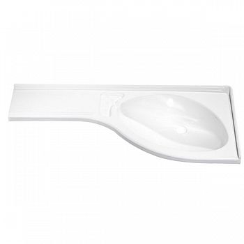 Eckwaschbecken Ablage links weiß 840x375x150mm