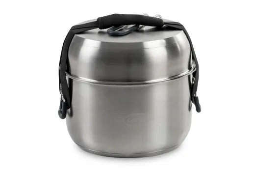 Edelstahl Topfset ASTI 5-tlg.mit Filzunterlage und Tasche