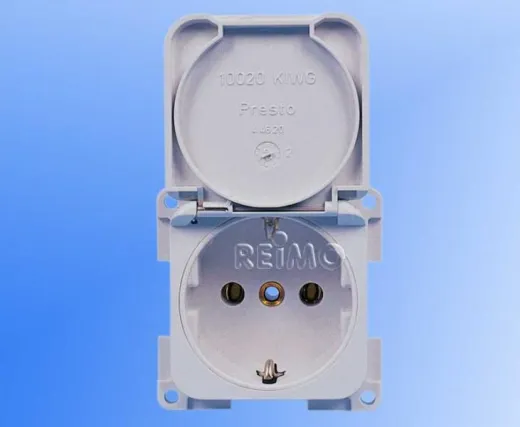 Einbausteckdose 230V - Hellgrau