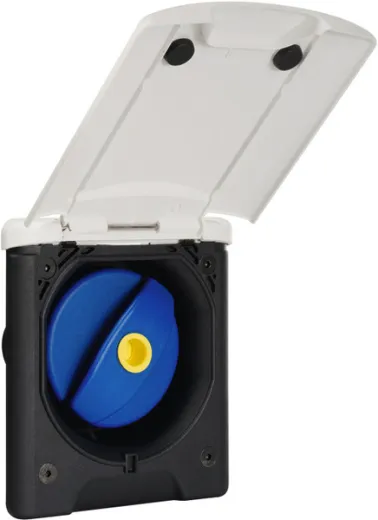 Einfüllstutzen mit Magnet-Klappe weiß, o. Deckel+Schloss