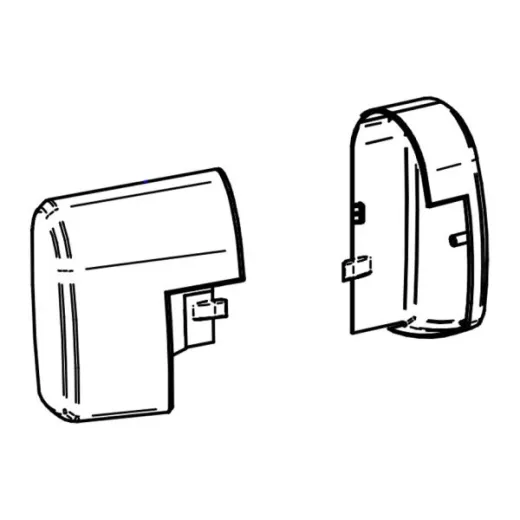 Endkappen (Motor) TO 5200 weiß, Satz links und rechts -