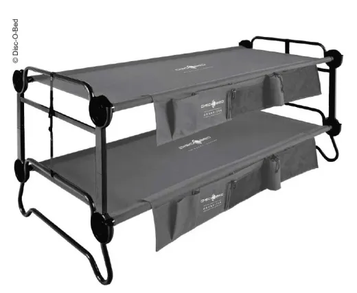 Etagenbett Disc-O-Bed L anthrazit mit Seitentaschen
