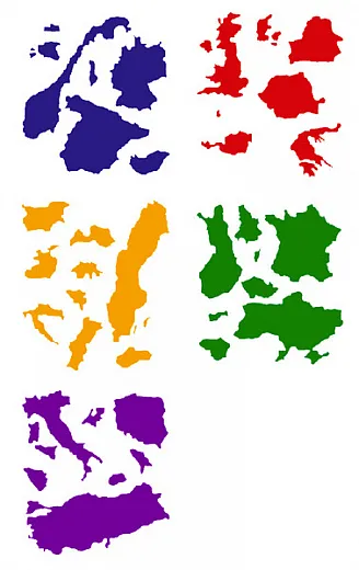 Europa Aufkleber Set Europa Karte zum Aufkleben