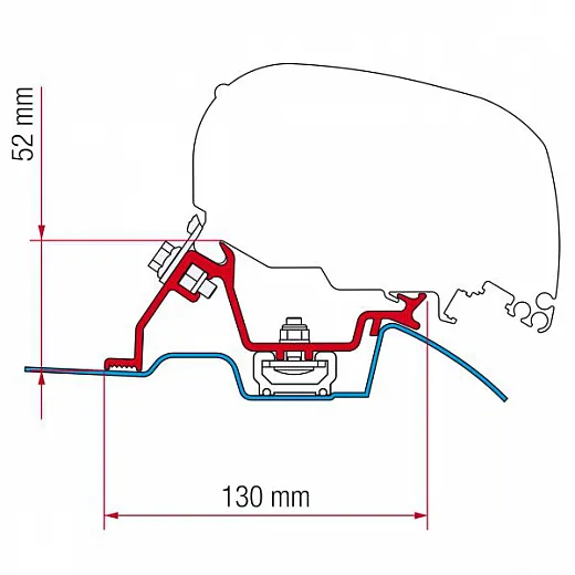 Sprinter Roof Rail Adapter F65 S und F65 f. Reisemobile und Caravans