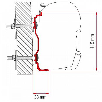 Markisen-Adapter Hymer ab 2016 F45 300cm