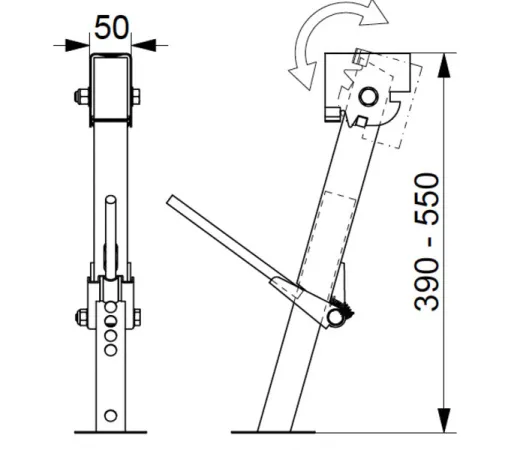 Fahrzeugstütze Jack 39-55cm