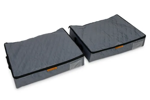 Faltbox HOLIDAY TRAVEL 2er Set,grau-meliert, B60xT45xH13cm, Einlegebod