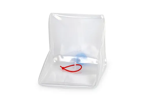 Faltkanister 10L,transparent, 22x22x22cm+5cm Griff/Hahn, Deckel blau