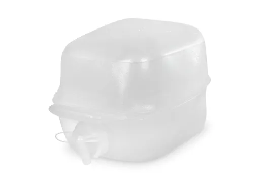 Faltkanister 10L,transparent, 23x21x36cm,Öffnung 3cm,Deckel weiß