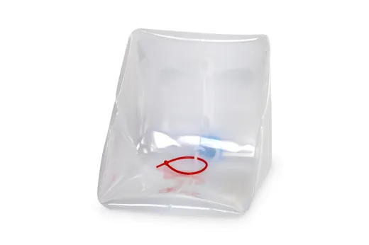 Faltkanister 15L,transparent, 25x25x25cm+4cm Griff/Hahn, Deckel blau