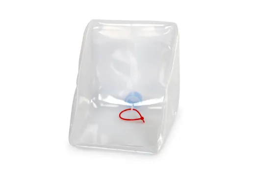 Faltkanister 20L,transparent, 28x29x29cm+5cm Griff/Hahn, Deckel blau