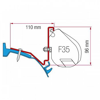 Fiamma Adapter Ford Custom Capland/Capfun für F35