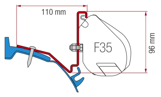 Fiamma Adapter Ford Custom Capland/Capfun für F35