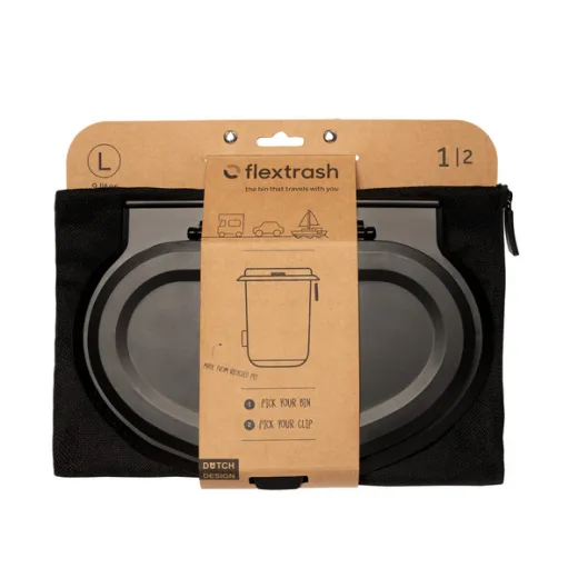 Flextrash Mülleimer, 5L, schwarz, biologisch abbaubares Material