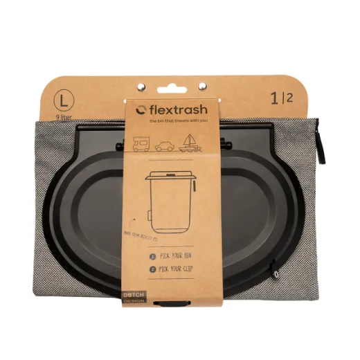 Flextrash Mülleimer, 9 Liter, grau