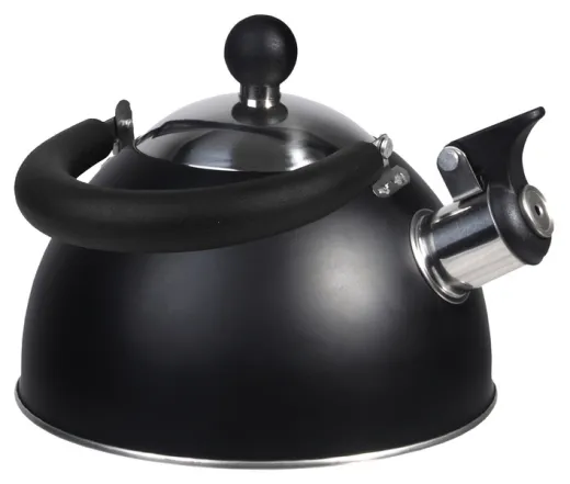 Flötenkessel matt schwarz, Inhalt 1,5 Ltr., Edelstahl 304